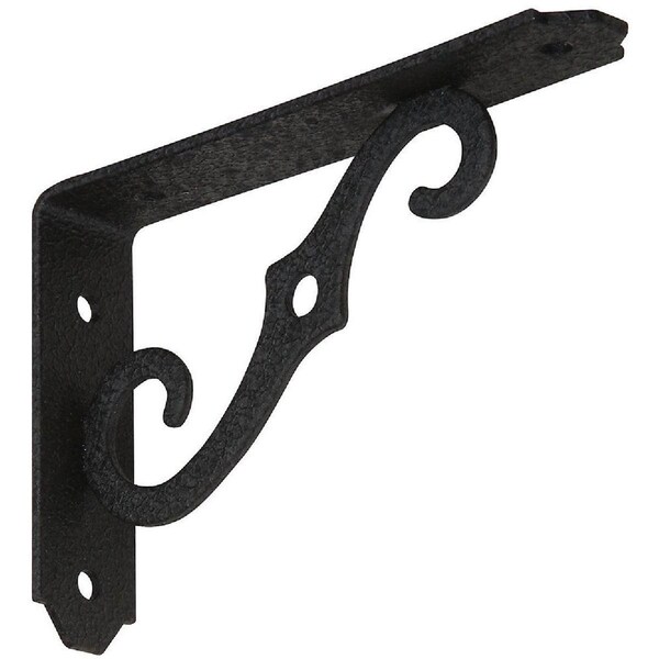National 152 5 In. D. x 3-1/2 In. H. Black Steel Ornamental Shelf Bracket/Plant Hanger N229393 - main